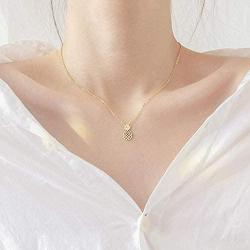 Zealmer Women 16K Gold Plated Pineapple Pendant Necklace