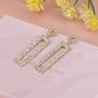 Sluxa Gold rectangle earrings ,Rectangle earrings for women girls ,Rectangle diamond earrings for wedding /party/Daily dress up. #8