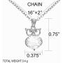 HUAYUAN 18K Gold or Platinum Plated Owl Necklace, Lovely Animal Pendant with Cubic Zircon Necklace Jewelry Gift for Women Girls for Owl Lover(16 inch+2 Inch Extender Chain)