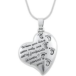 Lemegeton Footprints in the Sand Beautiful Poems Heart Shaped Necklace Gift Jewelry for Men Women