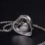 Fanery Sue Personalized Cremation Urn Necklace for Human Ashes Double Heart Keepsake Memorial Jewelry W/Filling Kit, Custom Pendant