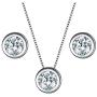 EleQueen 925 Sterling Silver 0.7 Carat Solitaire CZ Dot Pendants Necklace Stud Earrings Jewelry Sets