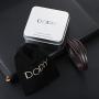 Back in Black Leather Bracelet for Men Brushed Stainless Steel Magnetic Clasp Double Layer Black Braided - incl. Extension and metal box- once as a gift!
