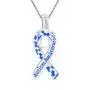 NY Jewelry 925 Sterling Silver Autism Awareness Lettering Ribbon Cage Pendants for Pearl, Pearl Cages for Pearl DIY Jewelry Making