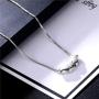 Necklaces Sterling Silver S925 Women’s Jewelry Kissing Fish Pendant Box Chain Necklace Valentiens Day Gift