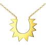 Besilver Large Sun Necklace Sterling Silver 18K Gold Filled Sunshine Pendant Crystal Round Moon Star Necklace Women Men Unisex Celestial Jewelry Birthday for Wife Girlfriend