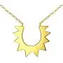 Besilver Large Sun Necklace Sterling Silver 18K Gold Filled Sunshine Pendant Crystal Round Moon Star Necklace Women Men Unisex Celestial Jewelry Birthday for Wife Girlfriend