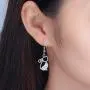 CiNily Opal Dangle Drop Earrings for Women Girls 18K White Gold Plated Note/Bar/Cat Gemstone Earrings Jewelry Gift
