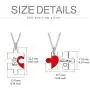 ROMANTIC WORK Lesbian Couples Gifts 2 Pcs Sterling Silver Jigsaw Puzzle Piece Necklace Matching Couple Pendant LGBT Jewelry Set for Women Couple Lover Girlfriend