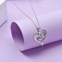 Distance Butterfly Necklace for Women 925 Sterling Silver Forever Heart Necklace Pendant Jewelry Gifts for Girls Women Birthday Christmas