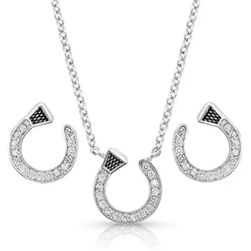 Montana Silversmiths Star Lights Horseshoe Nail Jewelry Set