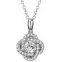 Lovans Jewelry Set 925 Silver Forever Love Crystal Cubic Zirconia Stud Earrings Ring Necklace Jewelry Set Bridal Gifts for Women Wedding