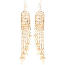 Touchstone''Contemporary Kundan Collection'' Exotic Indian Bollywood Desire Royal Mughal Kundan Polki Look Floral Faux Ruby Jewelry Chandelier Earrings In Gold Tone For Women