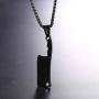 U7 Men Personalized Necklace Stainless Steel Chain & Kitchen Knife Pendant Punk Hip Hop Style
