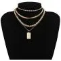 Multilayer Necklaces Anklet Set for Women Gold Plated Snake Link Chain Pendant Necklace Gifts for Girls Jewelry Set Multilayer Necklaces Anklet Set for Women Gold Plated Snake Link Chain Pendant Necklace Gifts for Girls Jewelry Set