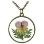 FM FM42 Natural Purple Pressed Dried Flower Round Pendant Necklace FN4032 FM FM42 Natural Purple Pressed Dried Flower Round Pendant Necklace FN4032