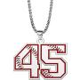 LuxglitterLin Baseball Jersey Number 45 Pendant Necklace Inspiration Punk Initial Stainless Steel Jewelry for Men 3mm Keel Link Chain 25mm High