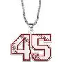 LuxglitterLin Baseball Jersey Number 45 Pendant Necklace Inspiration Punk Initial Stainless Steel Jewelry for Men 3mm Keel Link Chain 25mm High LuxglitterLin Baseball Jersey Number 45 Pendant Necklace Inspiration Punk Initial Stainless Steel Jewelry for Men 3mm Keel Link Chain 25mm High