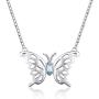 Eusense 925 Sterling Silver Butterfly Necklace Birthstone Necklaces for Women, Dainty Small Butterfly Pendant Birthstone Jewelry for Girls