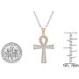 Dazzlingrock Collection 0.50 Carat (ctw) 14K Gold Round Diamond Ankh Cross Pendant 1/2 CT (Silver Chain Included)