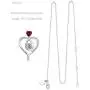 I Love You Necklace 100 Languages April Birthstone Jewelry Simulataed Diamond Mothers Day Gifts for Mom Amethyst Aquamarine Emerald Pink Tourmaline Garnet Birthday Pendant