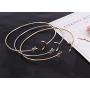 BELUCKIN Minimalist Gold Metal Moon Star Upper Arm Cuff Open Arm Bracelet Armlet Armband Bangle Jewelry for Women