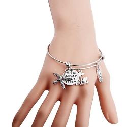 ENSIANTH Summer Beach Jewelry Life is Better at The Beach Charm Bracelet Best Gift for Beach Lover