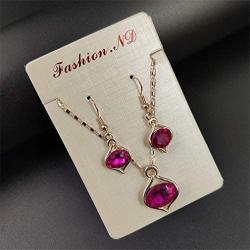 YAZILIND Womens Jewelry Set Love Heart Pendant Necklace and Apple Earrings with Cubic Zirconia Jewelry Gift for Mothers Day