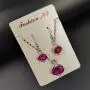 YAZILIND Womens Jewelry Set Love Heart Pendant Necklace and Apple Earrings with Cubic Zirconia Jewelry Gift for Mothers Day