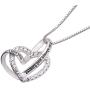 ALOV Jewelry Sterling Silver I Love You for Always and Forever Love Heart Cubic Zirconia Necklace
