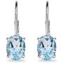 Sterling Silver Genuine or Synthetic Gemstone 7x5mm Oval Solitaire Dainty Leverback Earrings