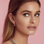 Swarovski Crystal Flower Leverback Drop Earrings for Women 14K Rose Gold Plated Hypoallergenic Jewelry