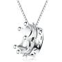 BEAUTY CROWN Charm 925 Sterling Silver Crystal Necklace Pendant Retro and Fashion Style Jewelry For Women and Girl