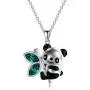 AOBOCO Sterling Silver Cute Animal Heart Pendant Necklace for Women Teen Girls, Embellished with Crystals from Austria