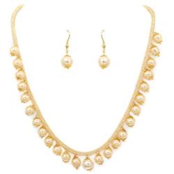 SANARA Indian Traditional Bollywood Pearl Drop Vintage Necklace Earring Set Women & Girls Party Wear Fashionable Jewelry