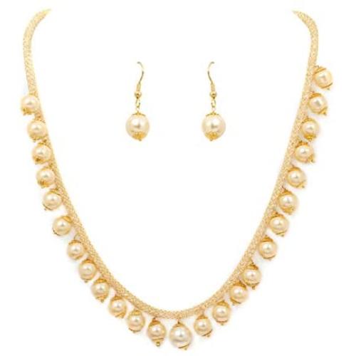 SANARA Indian Traditional Bollywood Pearl Drop Vintage Necklace Earring Set Women & Girls Party Wear Fashionable Jewelry