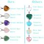 LPBeads 5 Pieces Heart Shape Natural Stone Necklace Chakra Beads Charms Crystal Heading Chakra Stone Pendants Assorted Color