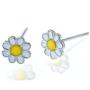 Solid 925 Stering Silver enamel Cute Daisy flower Stud Earrings For Girls Teens women