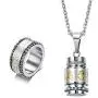 XUANPAI Stainless Steel Buddhist Mantra Om Mani Padme Hum Spniner Ring Urn Nekclace,Religion Jewelry Set XUANPAI Stainless Steel Buddhist Mantra Om Mani Padme Hum Spniner Ring Urn Nekclace,Religion Jewelry Set