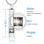 LYFML Crystal Cremation Jewelry Urn Cube Memorial Ashes Necklace Pendant Keepsake, White Birthstone Series