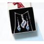Fortunal Teardrop Jewelry Set Crystal Fashion Earrings Pendant Necklace with Box Package