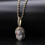 Moca Jewelry Hip Hop Iced Out Bling Chucky Necklace 18K Gold Plated Chain Necklace for Men Women
