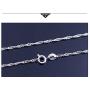 BQfife Sterling Silver Twisted Curb Link Chain Water wave chain Replacement Necklace Simple Slim for Pendant
