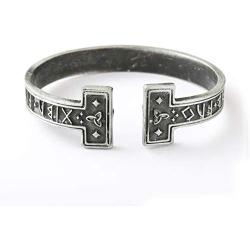 HAQUIL Viking Jewelry Metal Alloy Runes Cuff Bracelet for Men and Women