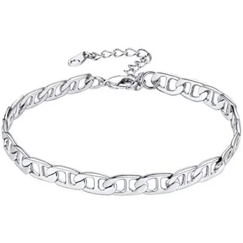 U7 Chain Anklets 22-27CM Stainless Steel Barefoot Jewelry Mariner Chain Bracelet Anklet for Women Girls, Customizable, Gift Packed U7 Chain Anklets 22-27CM Stainless Steel Barefoot Jewelry Mariner Chain Bracelet Anklet for Women Girls, Customizable, Gift Packed