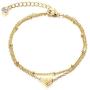 Florideco 14K Gold Plated Initial Bracelet for Women Letter Layered Chain Bracelet Dainty Alphabet Heart Charm Jewelry Gifts