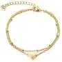 Florideco 14K Gold Plated Initial Bracelet for Women Letter Layered Chain Bracelet Dainty Alphabet Heart Charm Jewelry Gifts