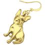 WEVENI Alloy Antique Gold Silver Plated French Bulldog Earrings Dangle Drop Pet Dog Jewelry for Girls Women Ladies Gift