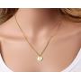SANNYRA Dainty Disc Initial Necklace 18K Real Gold-Plated Letters A to Z 26 Alphabet Disc Pendant Necklace for Women Birthday Gifts