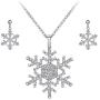 EVER FAITH Austrian Crystal Snowflake Necklace Earrings Set